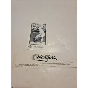 Nolan Ryan HOF Autographed 3x5 B/W Photo Postcard Signed Texas Rangers Note MLB